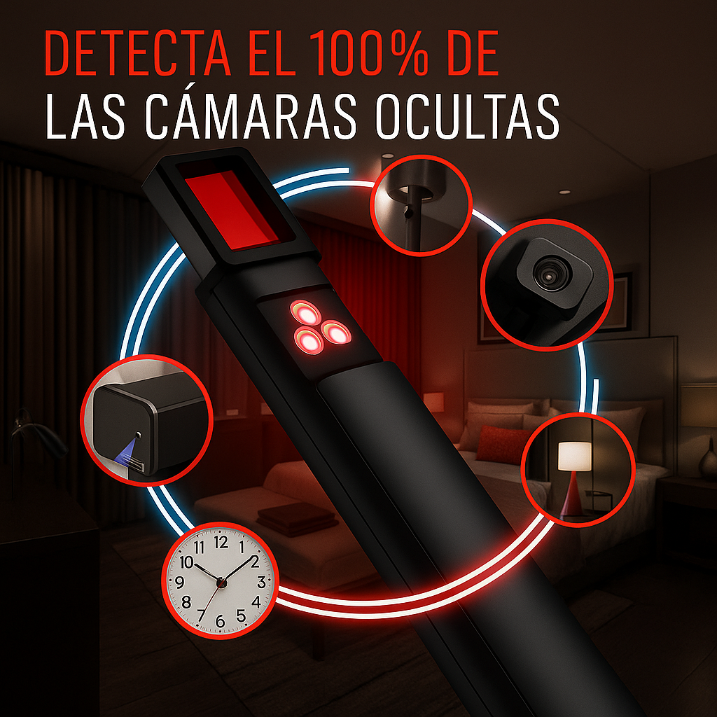 Detector de Camaras Ocultas X23 - Tecnología de nivel militar con detección incorporada de señales RF y rastreo GPS